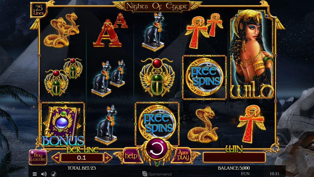 Nights of Egypt slot gameplay