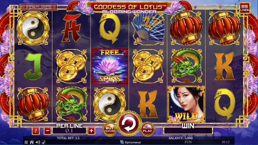 Mecânica do jogo da slot Goddess Of Lotus